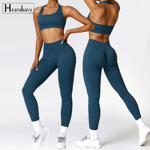 Cute Back Yoga Suit 2Pcs Women's Sports Set Yoga Clothes Women's Gym Set Workout