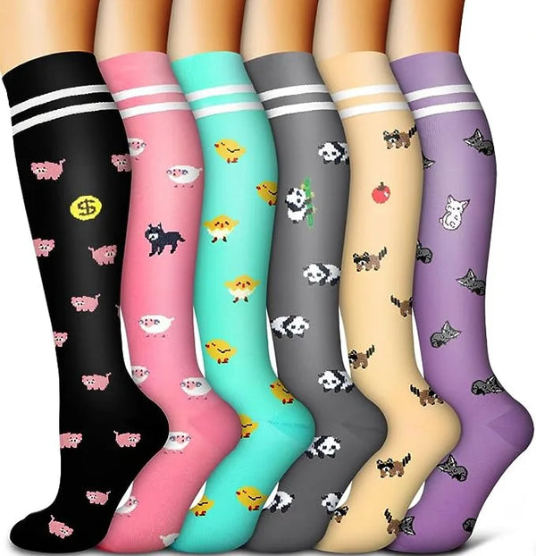 Unisex Compression Socks - 6 Pairs